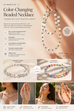 Sunlight Color-Changing Beaded Necklace | UV Reactive Mood Jewelry