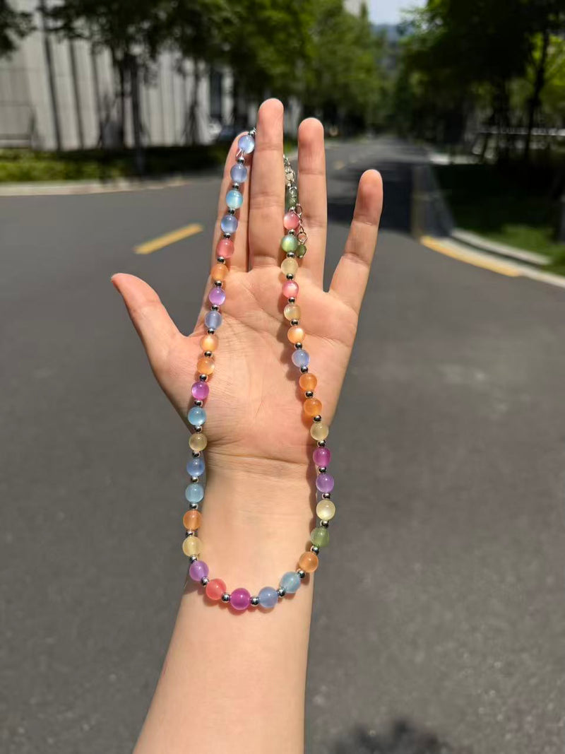 Sunlight Color-Changing Beaded Necklace | UV Reactive Mood Jewelry