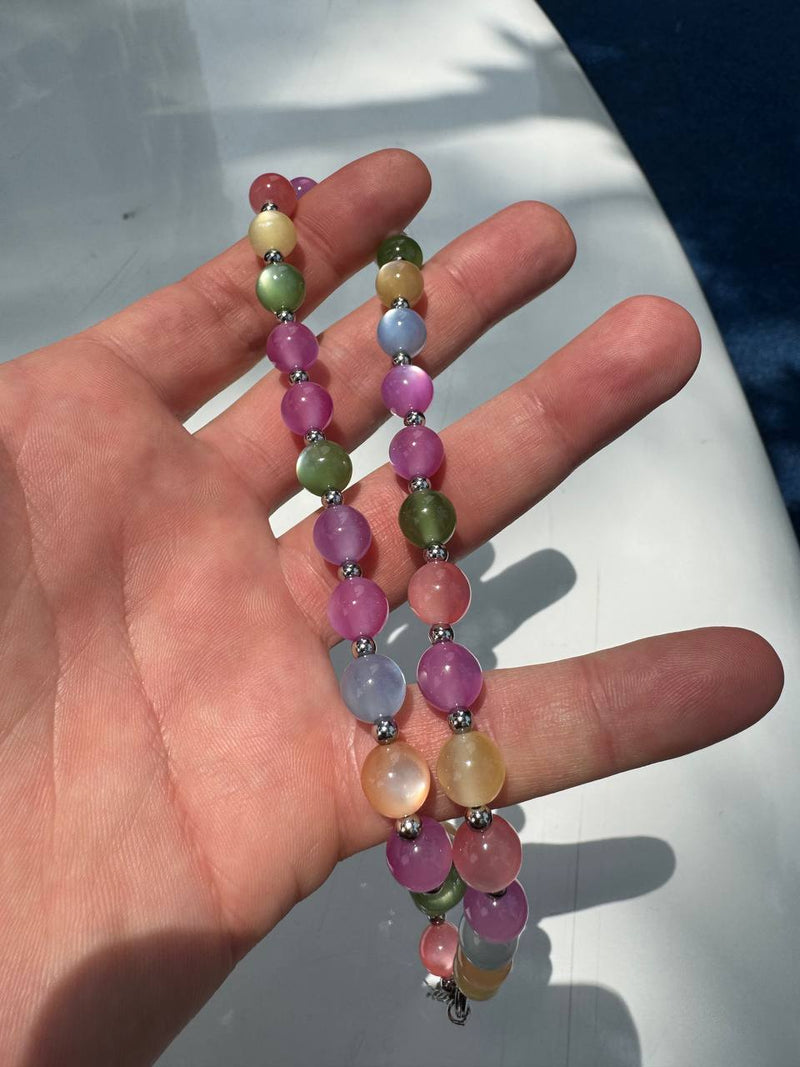 Sunlight Color-Changing Beaded Necklace | UV Reactive Mood Jewelry